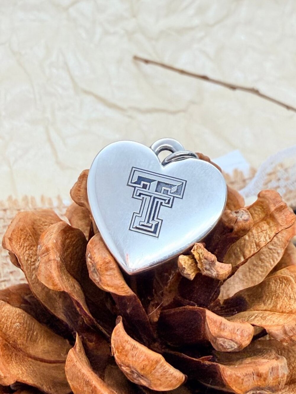 James Avery Texas Tech Red Raiders Classic Heart Charm Sterling Silver